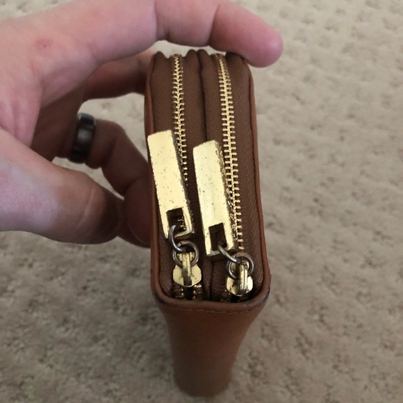 Tory Burch Double Zip Wallet Robinson Tan - Picture 3 of 9